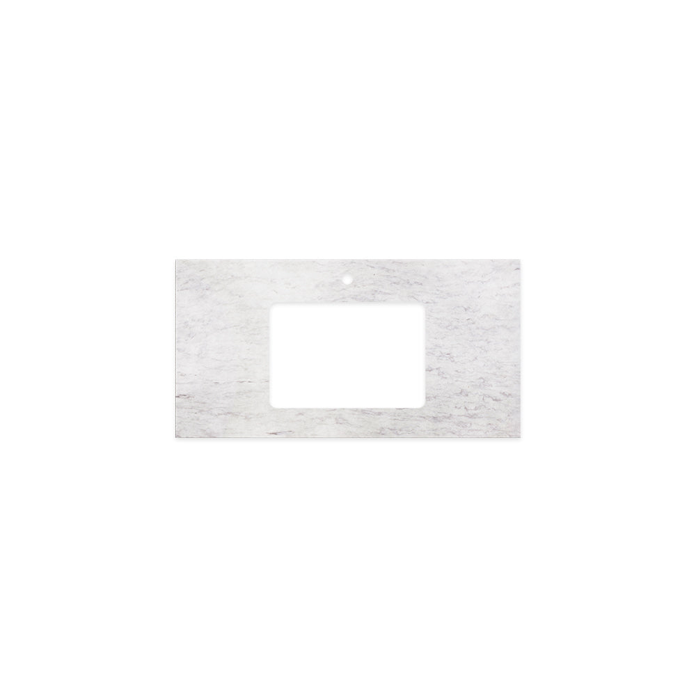 Polar Sacco Silica Free Stone Top Rectangular Full Depth with Single Undermount Basin Hole & Tap Hole - Neche Interiors