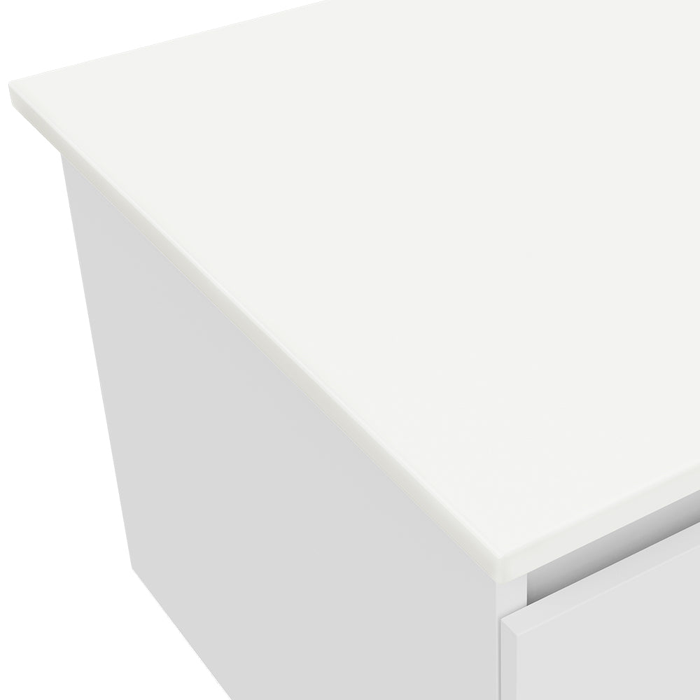 Pure White Solid Surface Top Rectangular Full Depth
