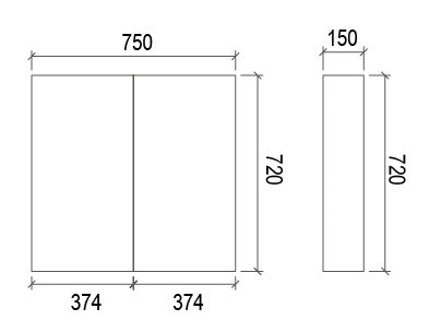 Gloss White Mirror Shaving Cabinet