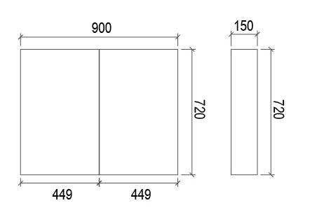 Gloss White Mirror Shaving Cabinet