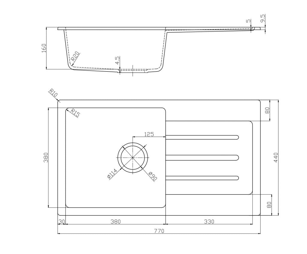 Fomos Sink 770 x 440mm - Neche Interiors