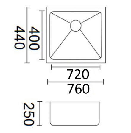 Luminare Sink 760 x 440mm - Single Bowl - Neche Interiors