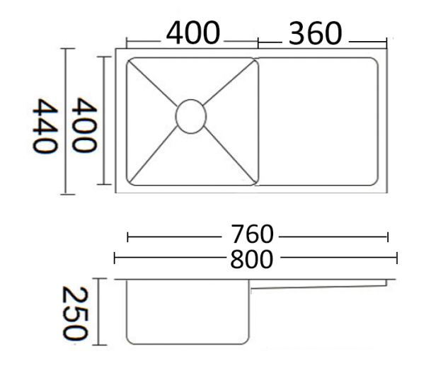 Luminare Sink 800 x 440mm - Neche Interiors