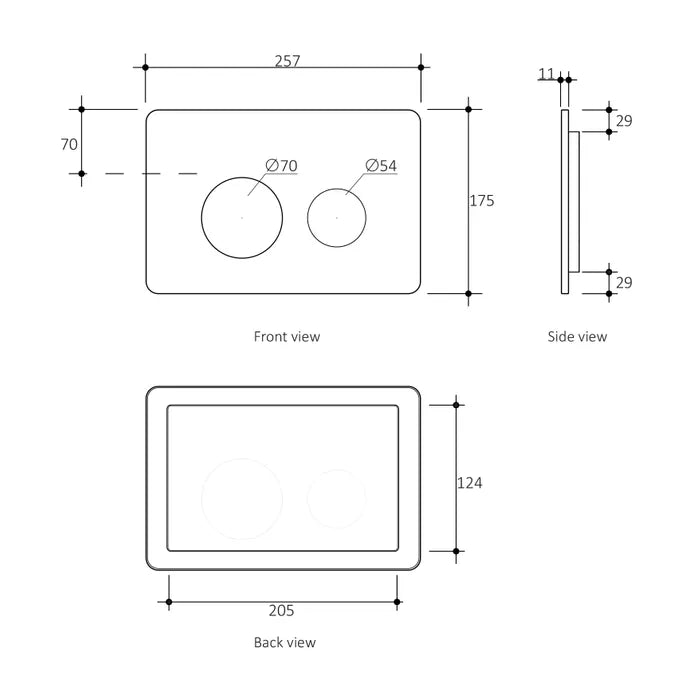 R&T Round Stainless Steel Flush Push Plate