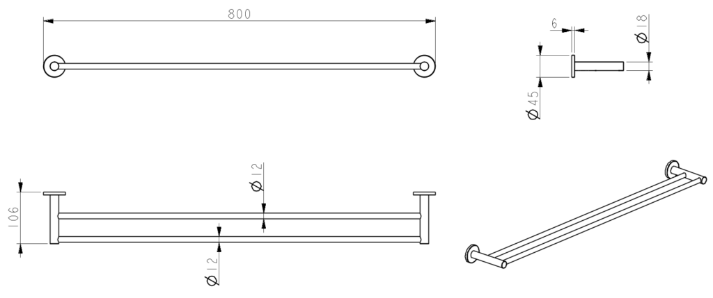 Mica Double Towel Rail