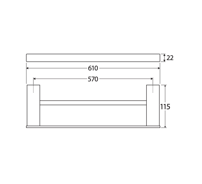 Tono Double Towel Rail