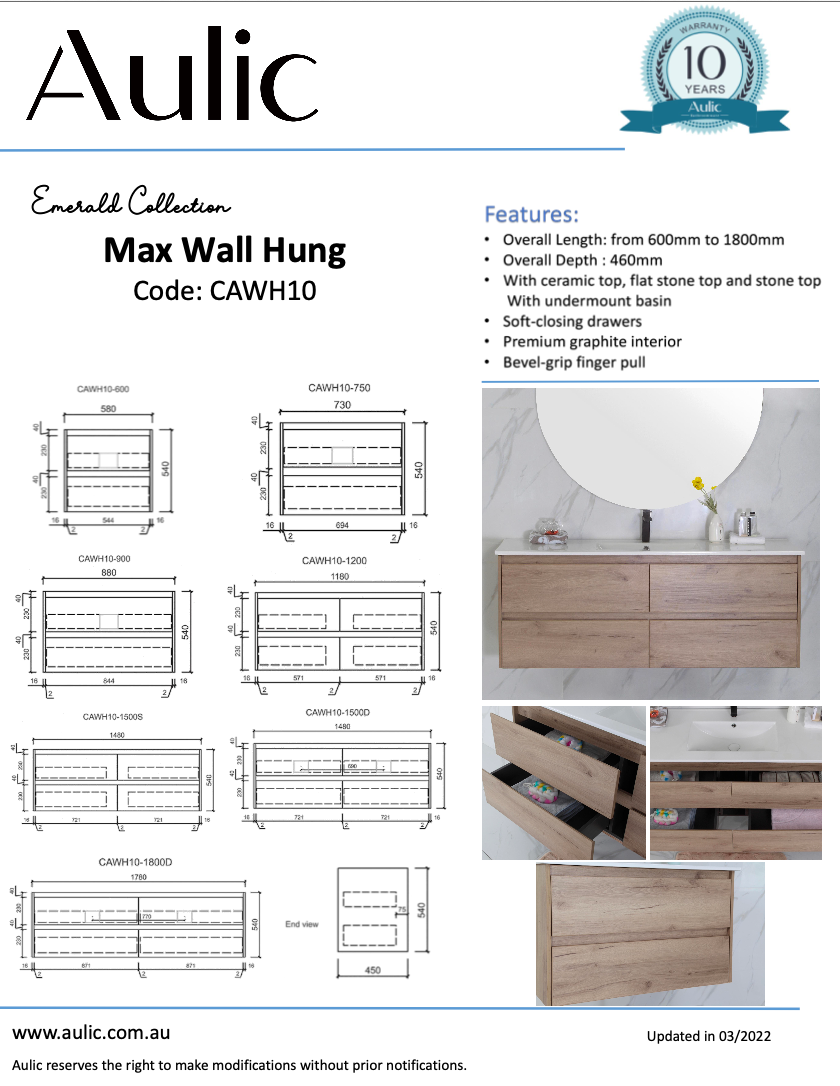 Max Wall Hung Vanity - Neche Interiors