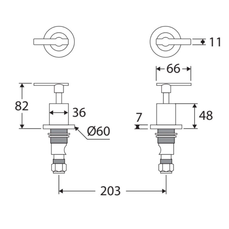 Michelle Twin Lever Wall Mixer