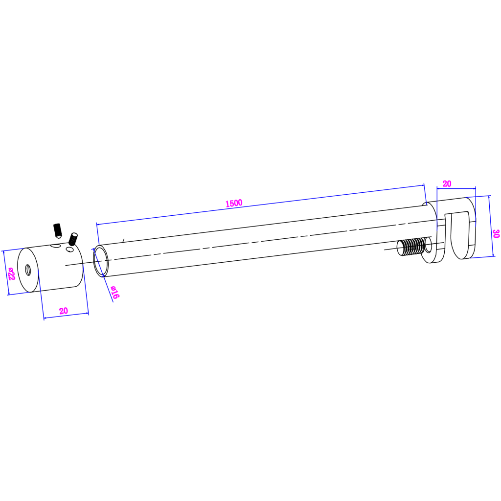 Stabiliser Bar - Round - Cut To Size - Neche Interiors