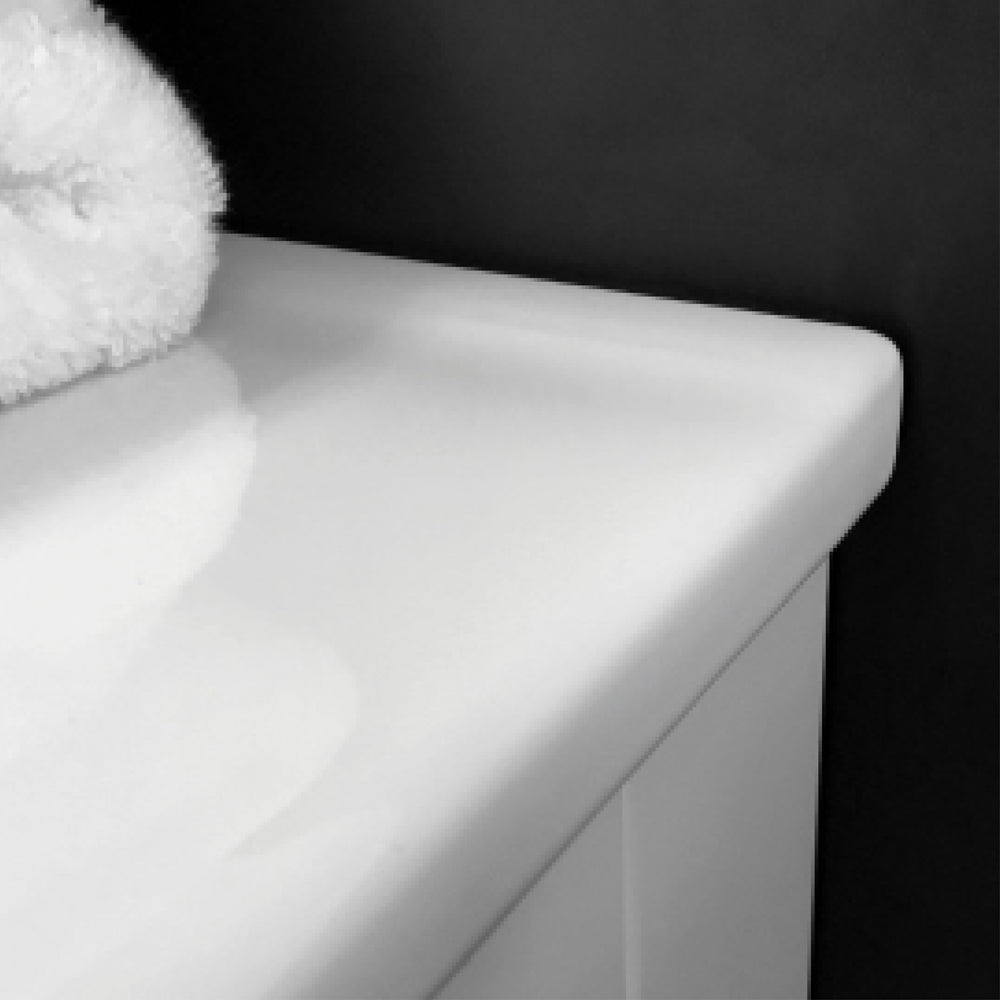 Dolce Amato 1200 Satin White Vanity On Kick, Industrial Panels