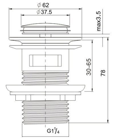 32mm Pop Up Waste - With Overflow