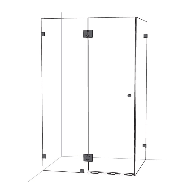 Purity Frameless Enclosed Shower Glass - Square Enclosed