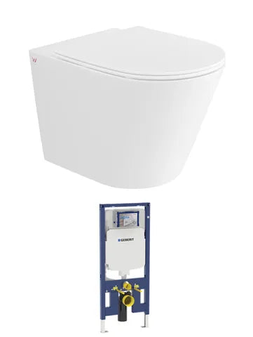 Alzano Wall Hung Pan and Geberit Cistern Set