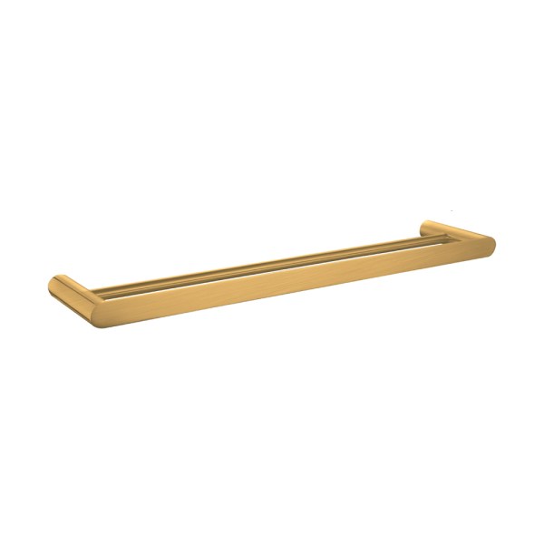 Bellino Brushed Gold Solid Brass Double Towel Rail