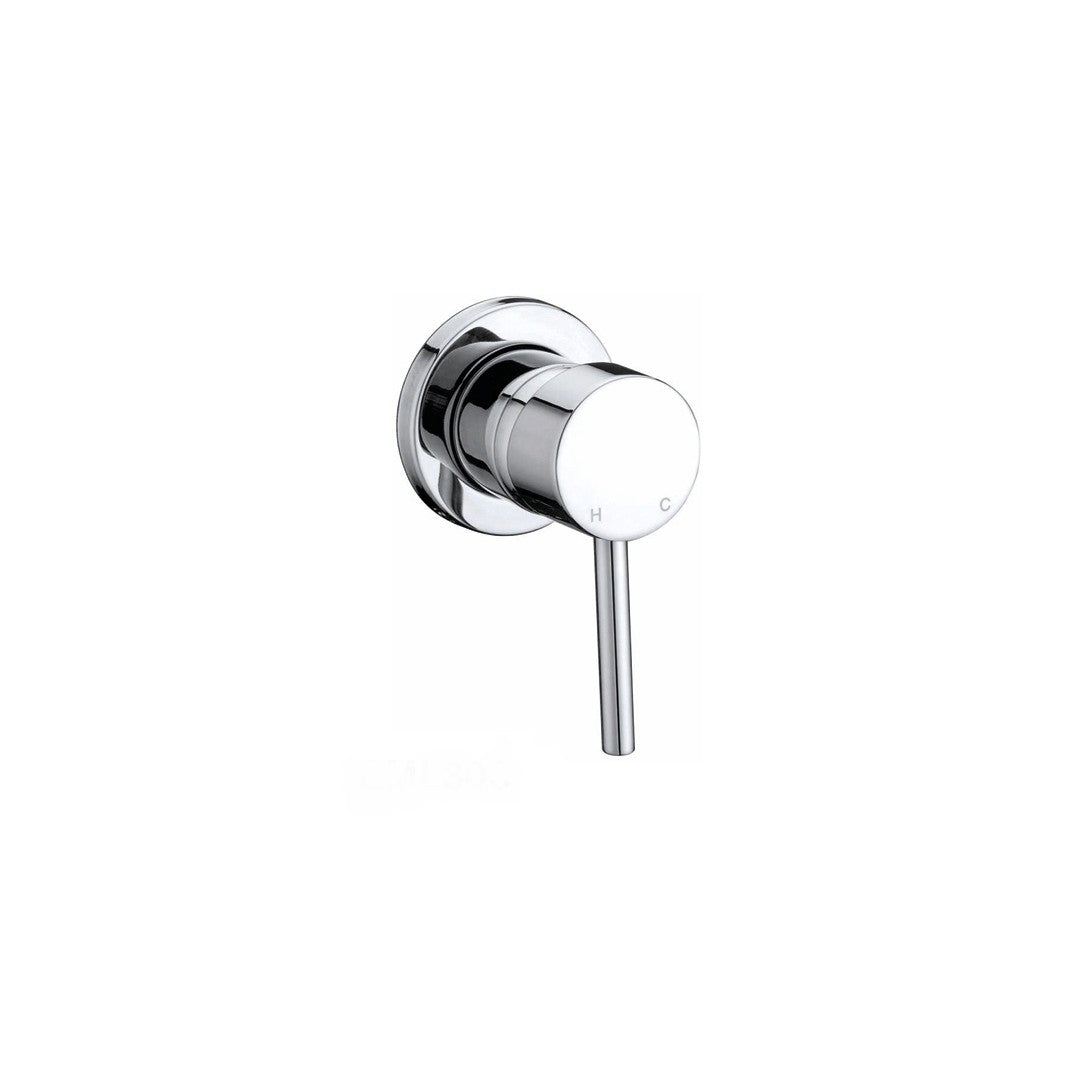 Round Chrome Wall Mixer With Thin Backplate