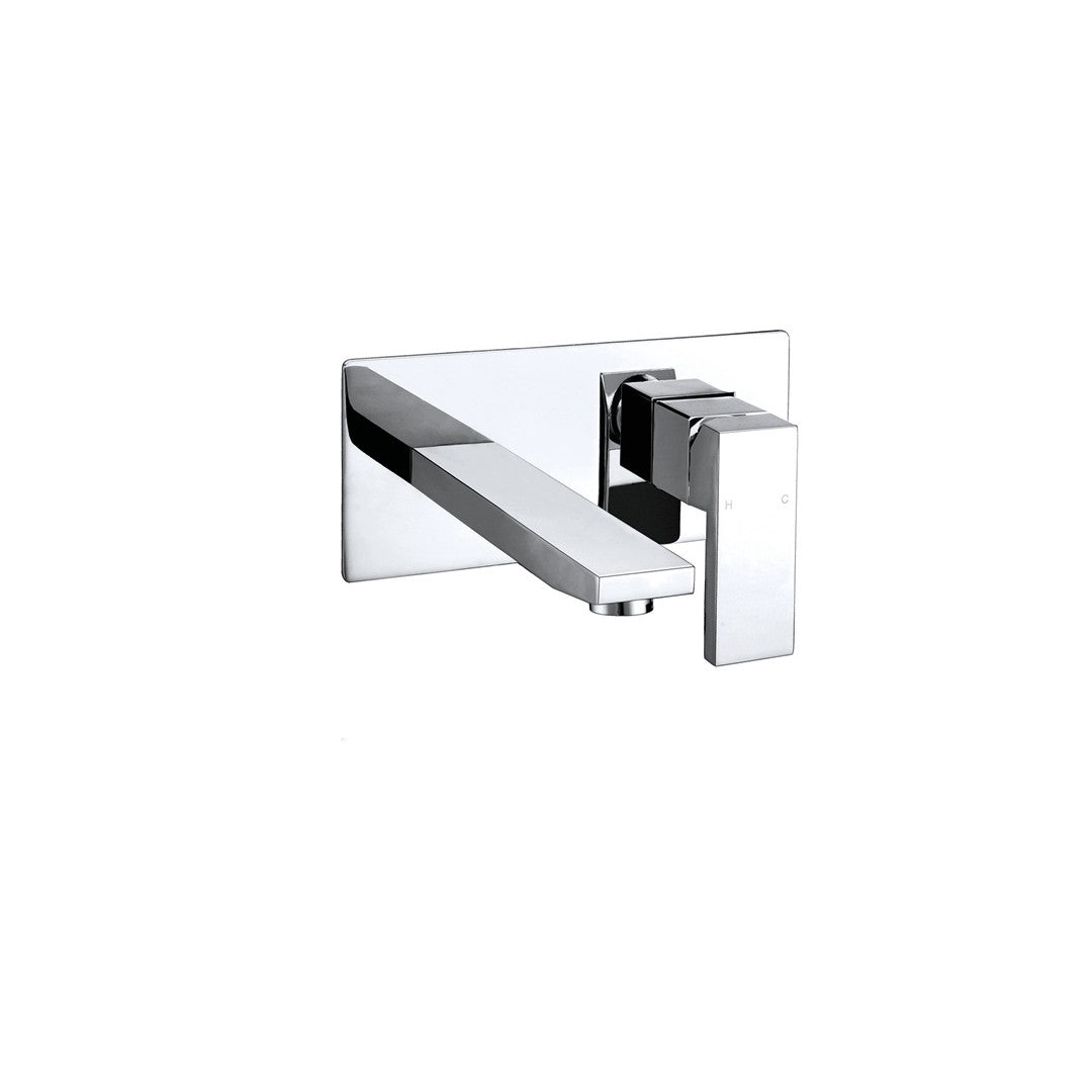 Square Chrome Wall Mixer With Spout - Neche Interiors