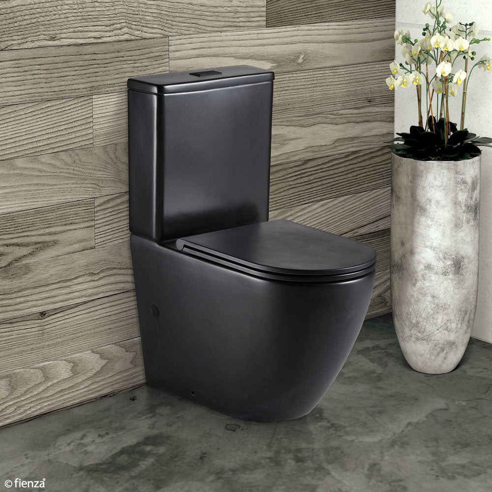 Fienza Koko Matte Black Back-to-Wall Toilet Suite