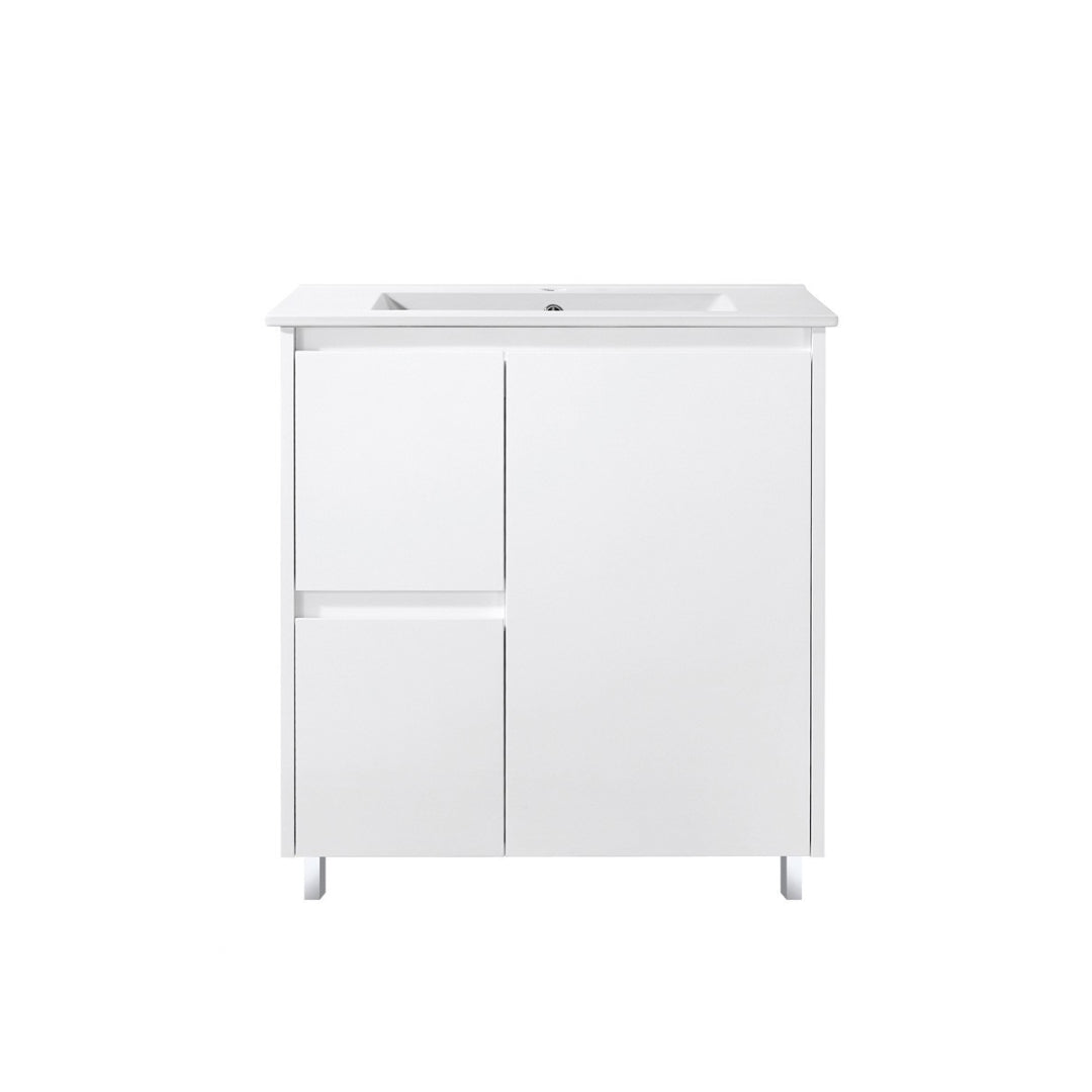 Neche Freestanding Vanity 750MM  With L or R Drawers - Glossed White