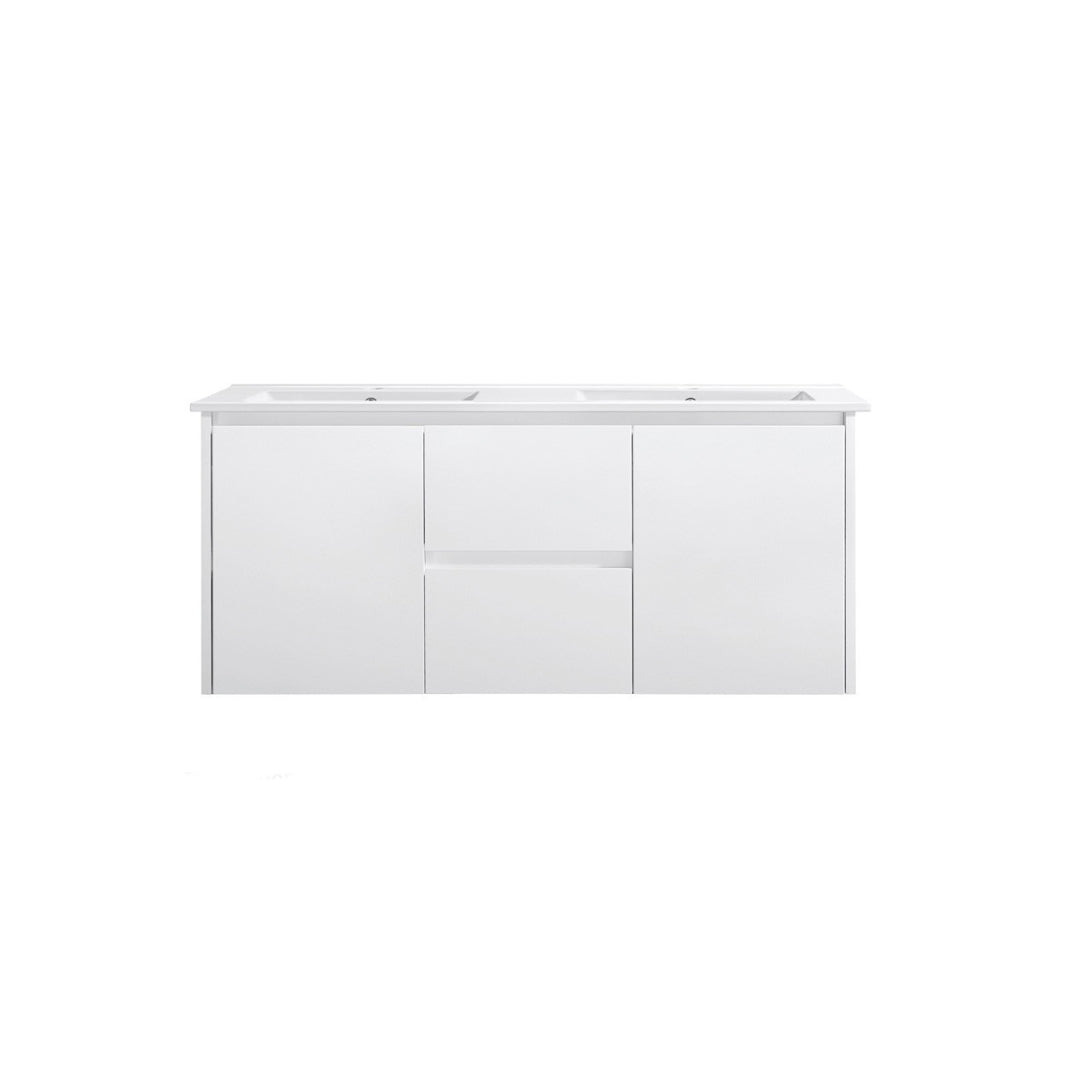 Gloss White 1200mm Double Wall Hung Vanity