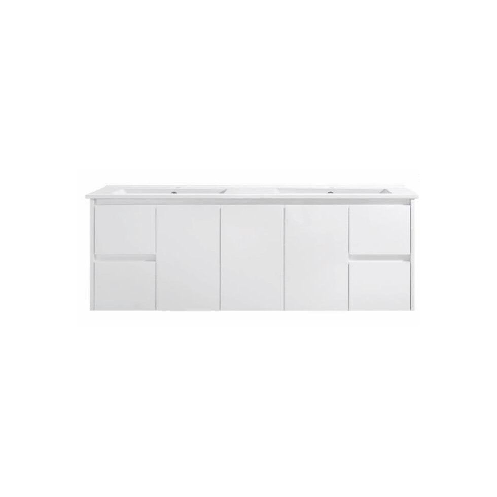 Gloss White 1500mm Double Wall Hung Vanity