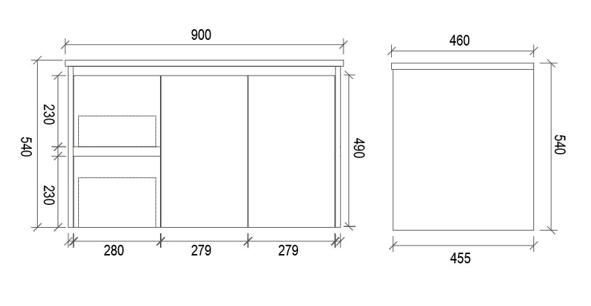 Gloss White 900mm Wall Hung Vanity