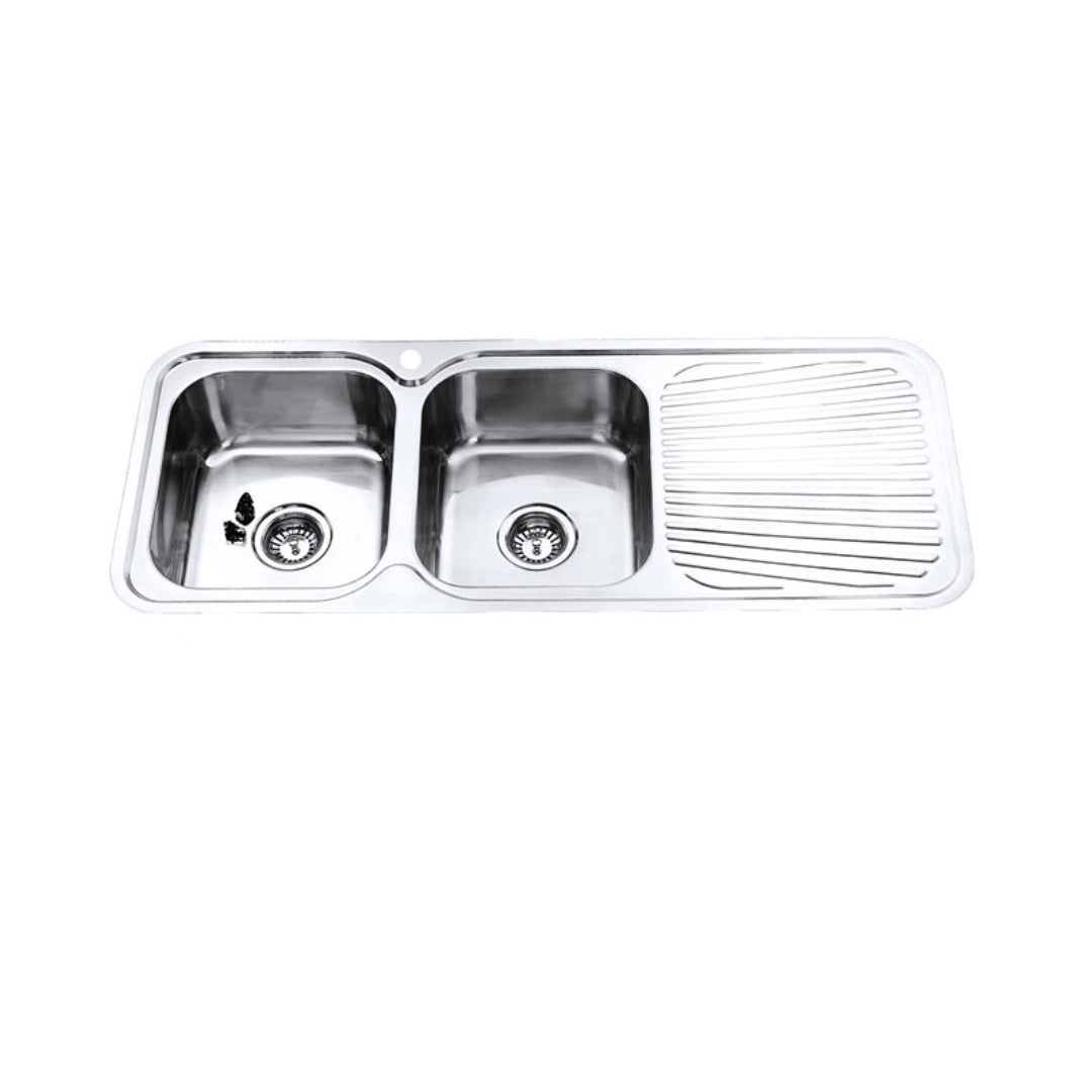 Neche Double Basin Sink With Two 330MM Bowls - Stainless Steel