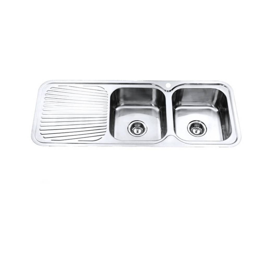 Neche Double Basin Sink With Two 330MM Bowls - Stainless Steel