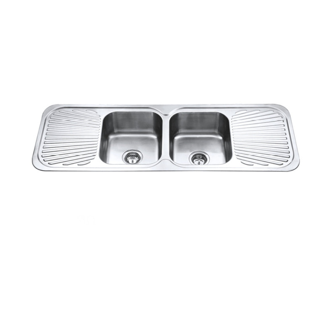 Neche Double Basin Sink With 315MM Bowls - Stainless Steel