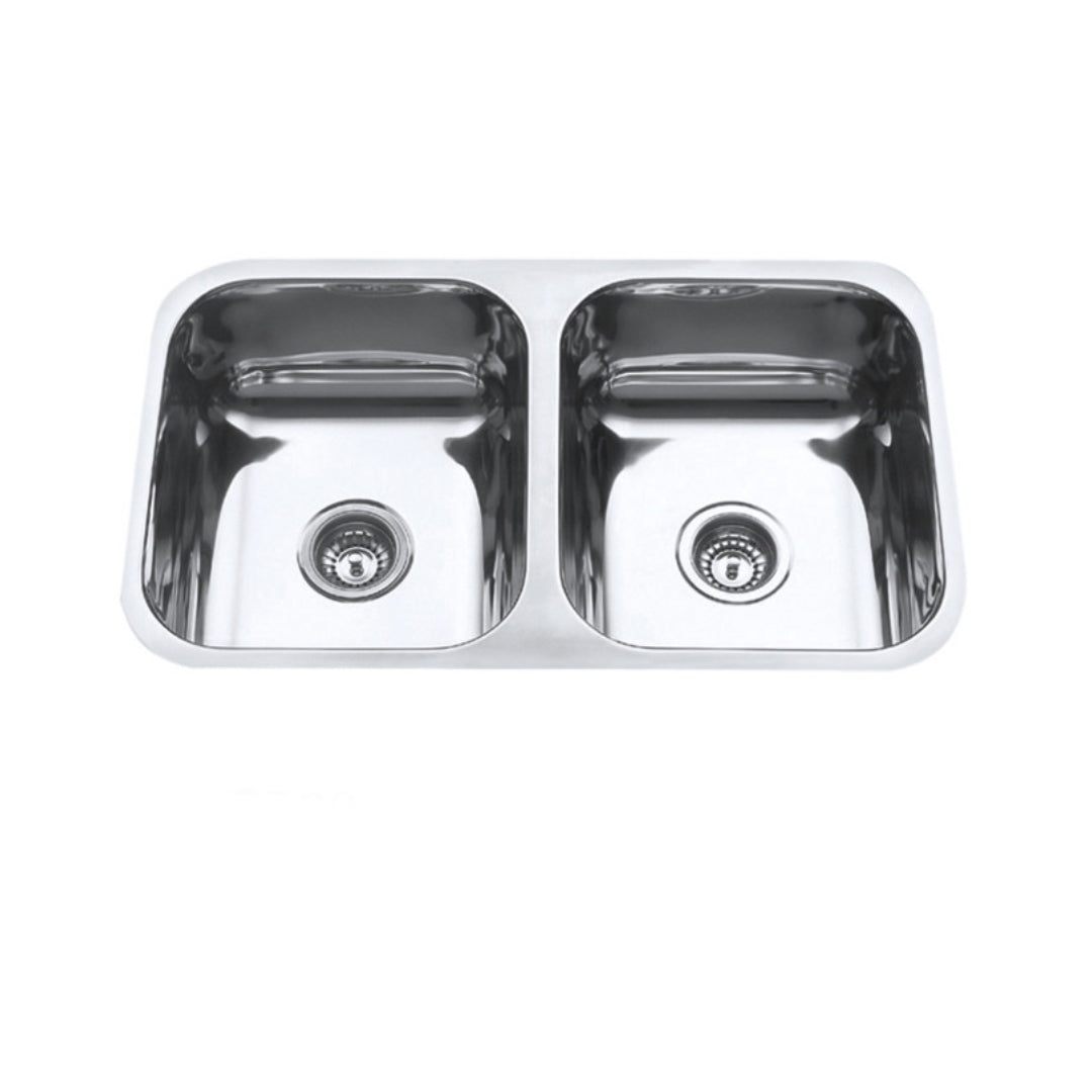 Neche 780MM Double Basin Sink With 355MM Bowls - Stainless Steel