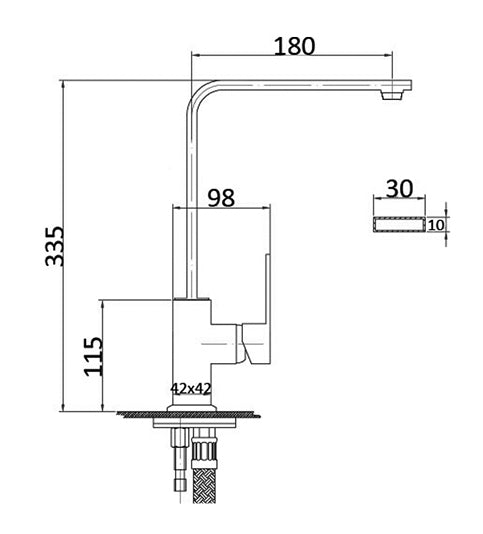 Square Chrome Sink Mixer