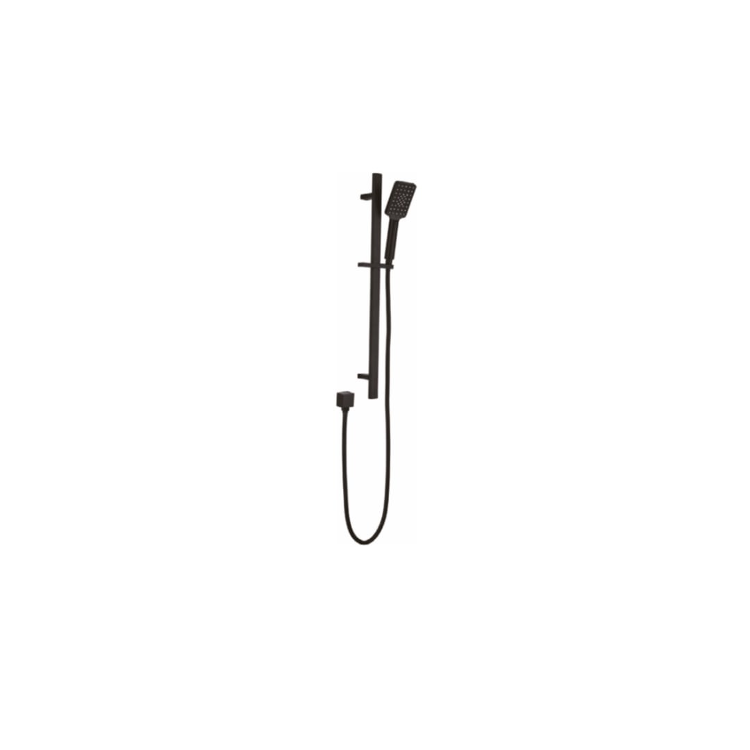 Square Matte Black Sliding Shower Set