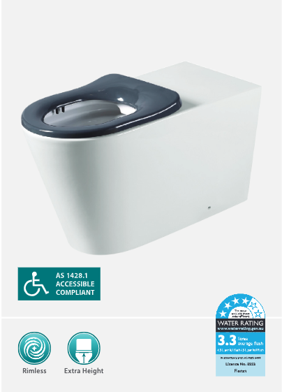Fienza Isabella Care Grey Wall-Faced Toilet