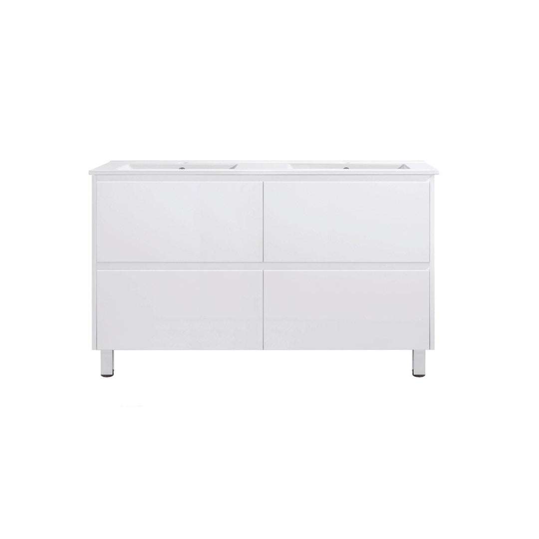 Neche Double Basin PVC Waterproof Cabinet TD1200D - Glossed White