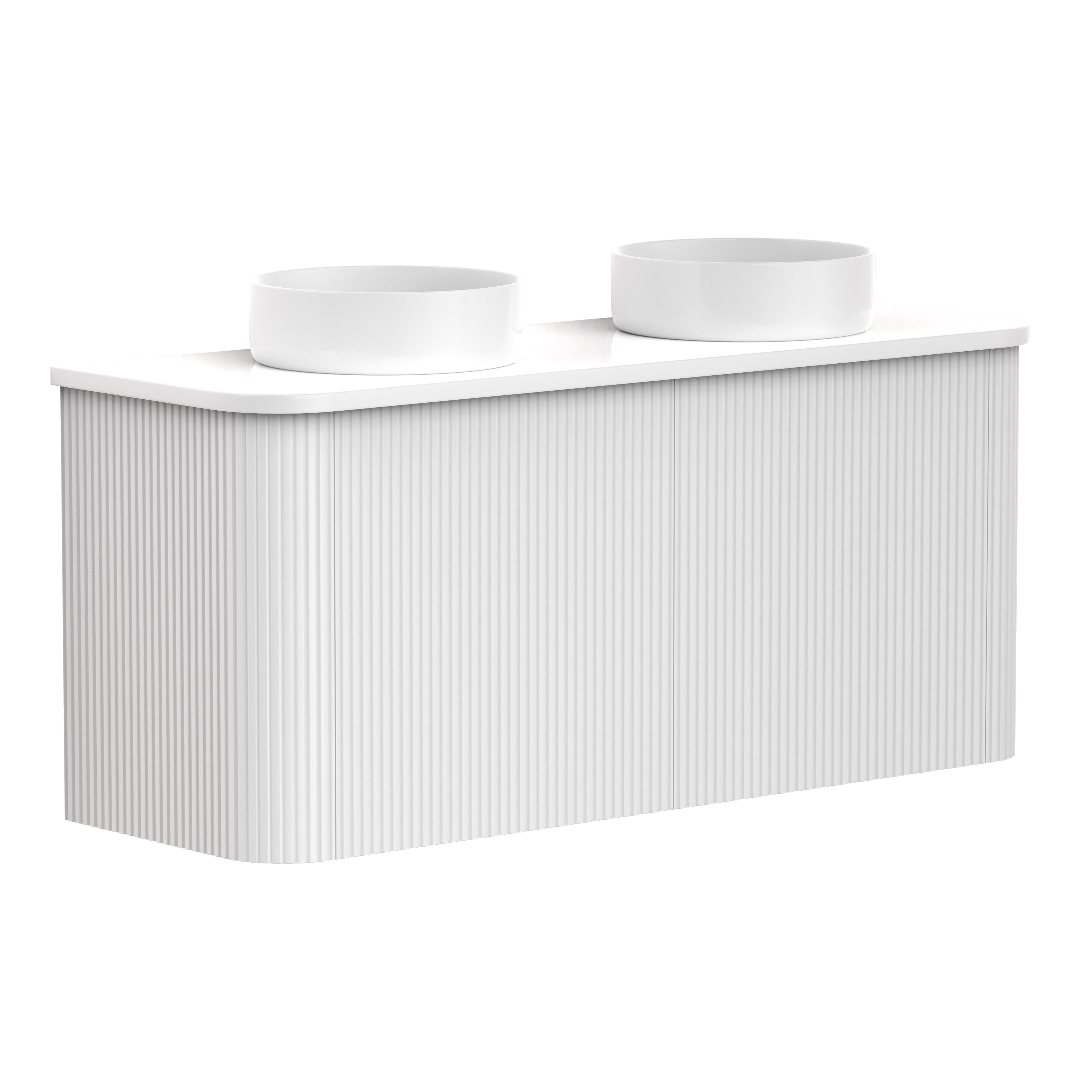 Matte White 1200mm Fluted Wall Hung Vanity