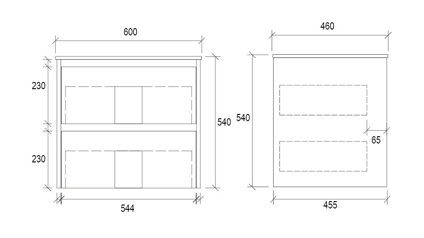 Dark Oak 600mm Wall Hung Vanity