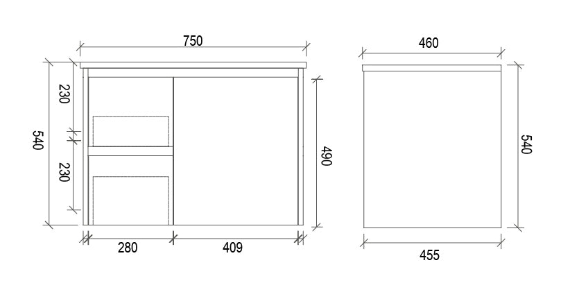 Matte White Shaker 750mm Wall Hung Vanity