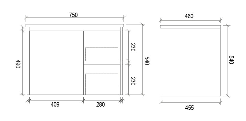 Matte White Shaker 750mm Freestanding Vanity